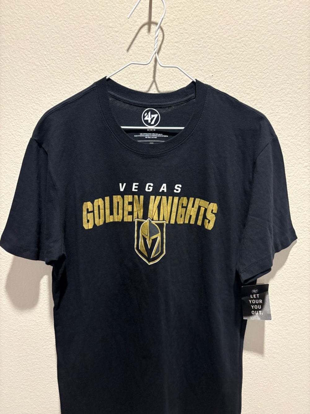 47 Vegas Golden Knights Black and Gold Logo Tee • 100% Cotton - Picture 3 of 3